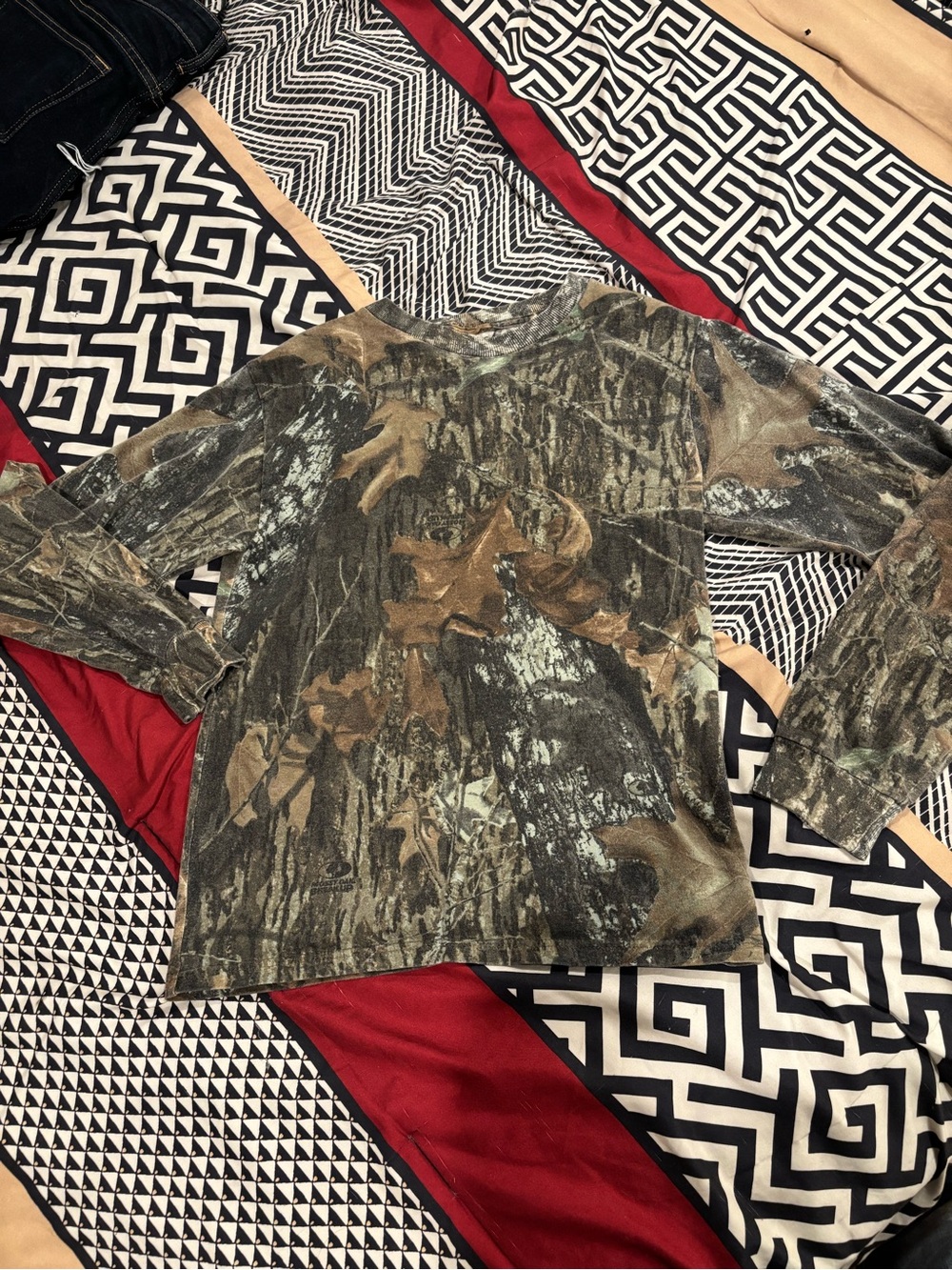 Kids Camo Long-Sleeve Shirt - Green/Brown